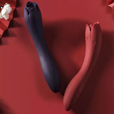 Rose Shaped Clitoral Vagina Breast Tongue Licking Rose Vibrator Sex Toy Silicone Dildo Flower Rose Vibrator For Woman