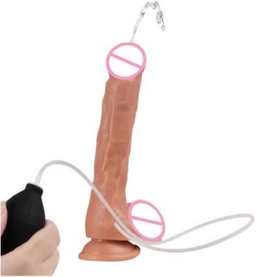 Female Masturbation Flexible Inflatable Dildo Strong Suction Cup Water Spray Ejaculating Huge Realistic Dildo